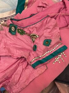 pure chiffon pink saree