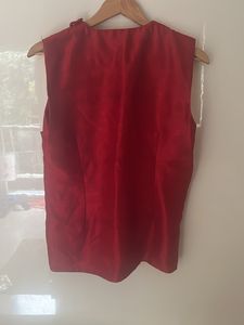 Red Overlay Shrug Top