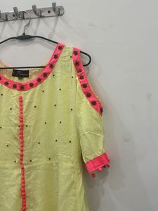 Yellow Embroidered Kurta