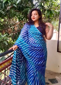 Striped Blue Saree