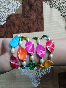 Multi Colour Long Stone Chain
