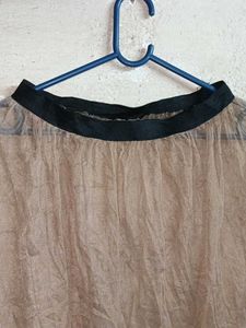 See-through Fashion Brown Ruffle Skirt