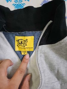 Grey &amp; Black Zip-Up Jacket