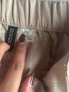 H&amp;M wide legged trousers white and tan