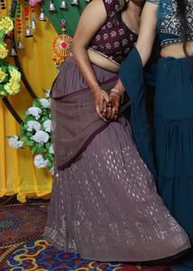 Beautiful Wine Colour Party Wear Lehenga For Women
