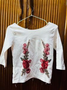 White Floral Embroidered Top