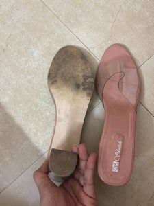 Clear Strap Pink Slides