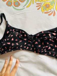 Cute Black Printed Bra