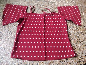 Polka Dot Cold Shoulder Top