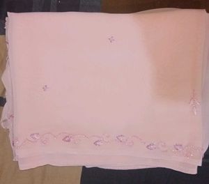 Elegant Festive Pink Beads Saree With Blouse