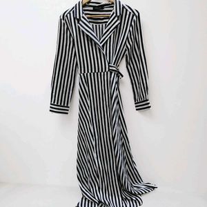 Striped Wrap Maxi Dress