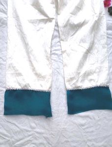 Elegant Teal &amp; White Corset Kurta Trouser Set🫶🏻