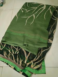 Green Embroidered Saree