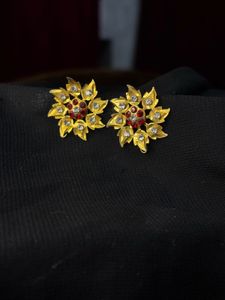 Earring COMBO✨Round Stud + Floral Design Hook