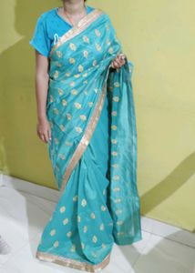 Elegant Teal Saree