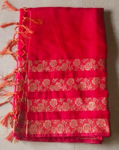 Women's Banarasi Cotton Silk Saree with Blouse