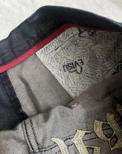evisu baggy black-gold vintage y2k jeans unisex