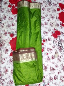 Brown &amp; Green South Silk Saree For Women