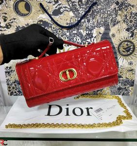 DIOR PATENT FLAP CLUTCH WITH HANDLE ON TOP*