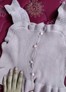 Cute Ruffle Trim Knit Top