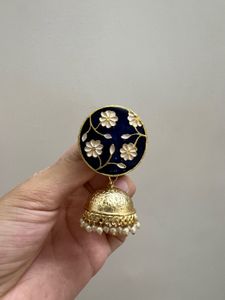 Blue Meenakari Jhumkas