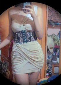 Pinterest Y2k Beige Corset Dress