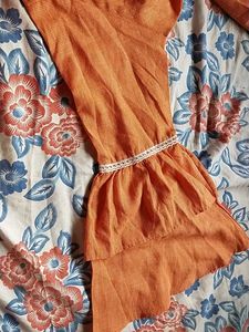 Orange Flower Embroidered Dress
