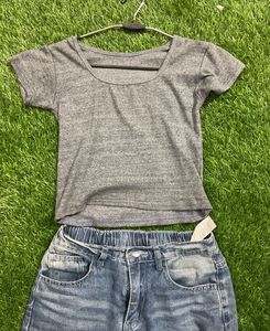 Gray T-shirt (cropped)