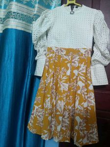 Floral &amp; Eyelet Midi Dress