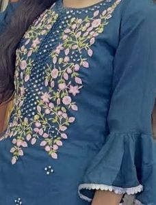 Teal Embroidered Kurta Set