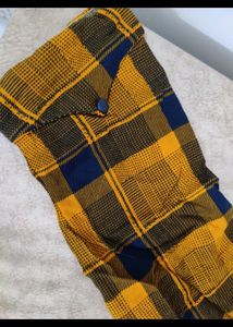 Mustard Check Shirt Top