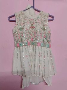 White Colour Sarara For Girl