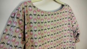 Pink Floral Print Kurta Set