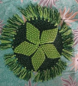 Handmade Crocheted Green Doily