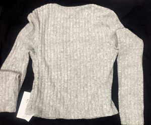 Gray Long Sleeve Top