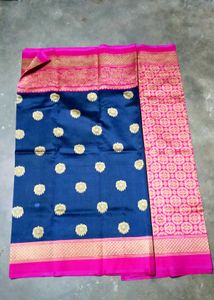 Blue & Pink Lightwaight Silk Saree