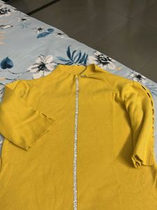 Yellow Rhinestone Detail Top