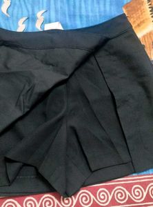 Black Slit Skort