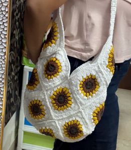 Sunflower Crochet Shoulder Bag