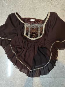 Brown Ruffle Lolita Top