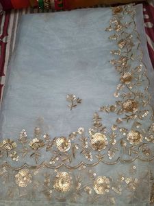 Light Blue Tissue Saree