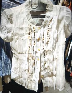 White Embellished Top