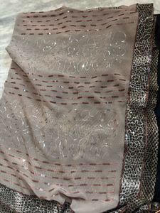 Brown Sequin Saree