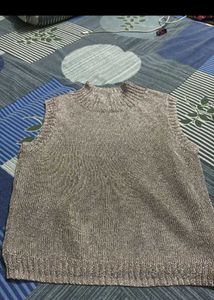 Shimmery Knit Mock Neck Sweater