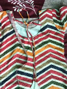 Striped Chevron Kurti Set☺️