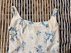 Savana (S) White and Blue Mini Floral Dress