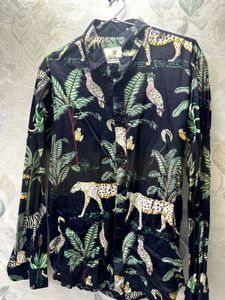 Animal print  Black Unisex Shirt