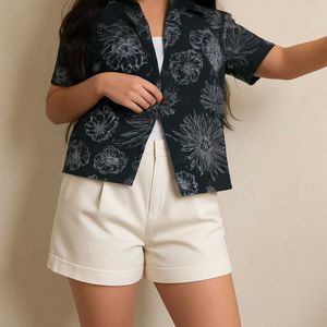 Floral Black Shrug Type Shirt For Summers