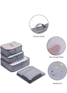 6 Pcs Nylon Travel Laundry Cosmetics Makeup Bag