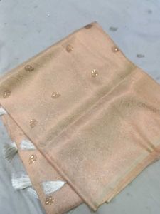 Soft Silk Saree With Diamond Work